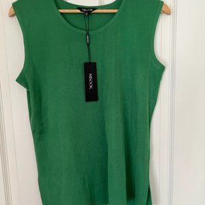 Misook Green Crew Knit Tank Top, NWT